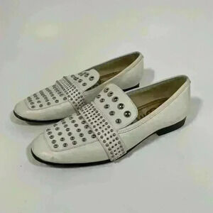 Sam Edelman Chesney Studded Loafer Leather White Women size 6.5